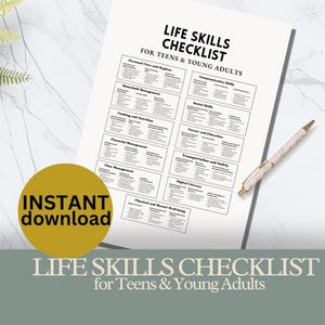 Editable Life Skills Template for Teens, Young People, Canva Design for Personal Growth Essential Skills for Growth INSTANT DOWNLOAD
