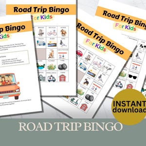 Editable Road Trip Bingo Printable Game for Kids & Adults Fun Travel Activity Instant Download Family Car Game Printable MP1