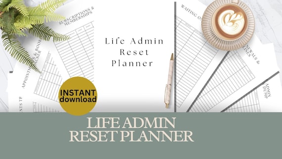 Life Admin Reset Planner Printable Mental Load Organiser for Women Bills Appointments Subscriptions Tracker Calm Home Admin System DOWNLOAD