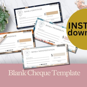 Blank cheque editable law of attraction  Template Editable Blank Check Money Manifestation Law Of Abundance Goals Canva  M1