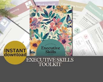 Executive Functioning Toolkit, ADHD Printable Planner, Time Management Tools, Strategies for Focus & Organization INSTANT DOWNLOAD