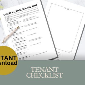 Editable Walkthrough Checklist for Tenants Move In/Out Inspection Custom Tenant Checklist Landlord Checklist Rental Guide PDF pc1