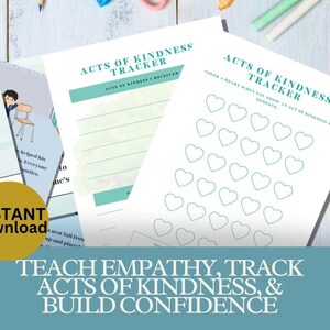 Cartes de gentillesse pour enfants : apprendre l'empathie, suivre les actes de gentillesse et renforcer la confiance