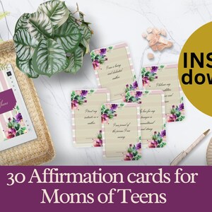 Tarjetas de afirmación para madres de adolescentes Citas de afirmación positiva Afirmaciones de gratitud diarias Descarga digital para madres de adolescentes
