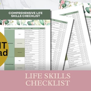 Life Skills  Checklist for Young Adults Essential Skills Tracker Printable Editable Living Independently Skills Checklist INSTANT DOWNLOAD