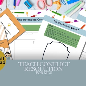 Teach Conflict Resolution Skill Cards for Kid Social Skills Flashcard SEL Tools School Counselor Resources Problem Solving Activities  MP1