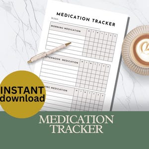 Medication Tracker, Printable Medication Log, Daily Medicine Schedule, Supplement Tracker, Daily Medication Log Medicine Chart PDF pc1