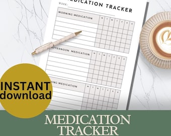 Medication Tracker, Printable Medication Log, Daily Medicine Schedule, Supplement Tracker, Daily Medication Log Medicine Chart PDF pc1