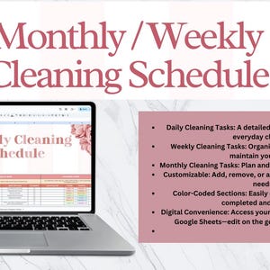 Cleaning Tracker Google Sheet Daily Cleaning Checklist Monthly ADHD Cleaning Plan Weekly Cleaning Schedule INSTANT DOWNLOAD GS1
