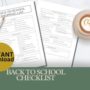 Editable Back to School Checklist Printable School Ready Checklist School Prep Planner Back to School Tick Chart INSTANT DOWNLOAD