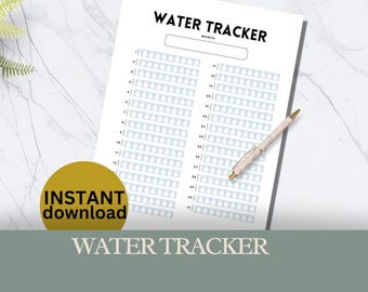Trink-Tracker zum Ausdrucken, tägliches Trink-Tracker, monatlicher Trink-Tracker, Gesundheitsplaner, Trink-Tracker, PDF Trink-Tracker