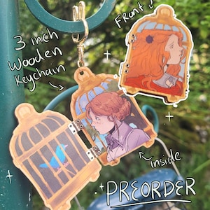 Zero Escape hinged wooden keychain