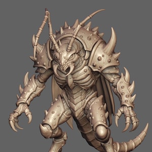 Sci-Fi Alien Warrior Boss STL, Tyranid Proxy Creature Encounter, Highly Detailed Mutated Beast for Miniature Painters