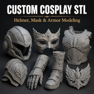 Custom Cosplay STL Modeling Service, Personalized Helmet Mask Armor Costume Accessory 3D Model File (Digital Service)