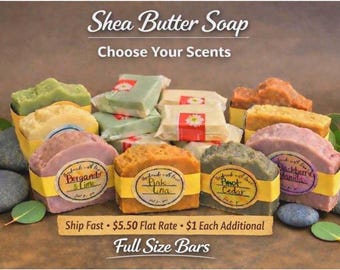 Cauldron Craft™ Handmade Shea Butter Soap Bars | Choose Your Scents, Full Size