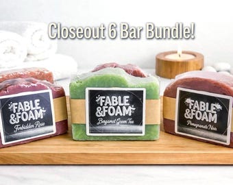Handmade Hot Process Shea Butter Soap Bars | 6-Bar Bundle | Designer Scents
