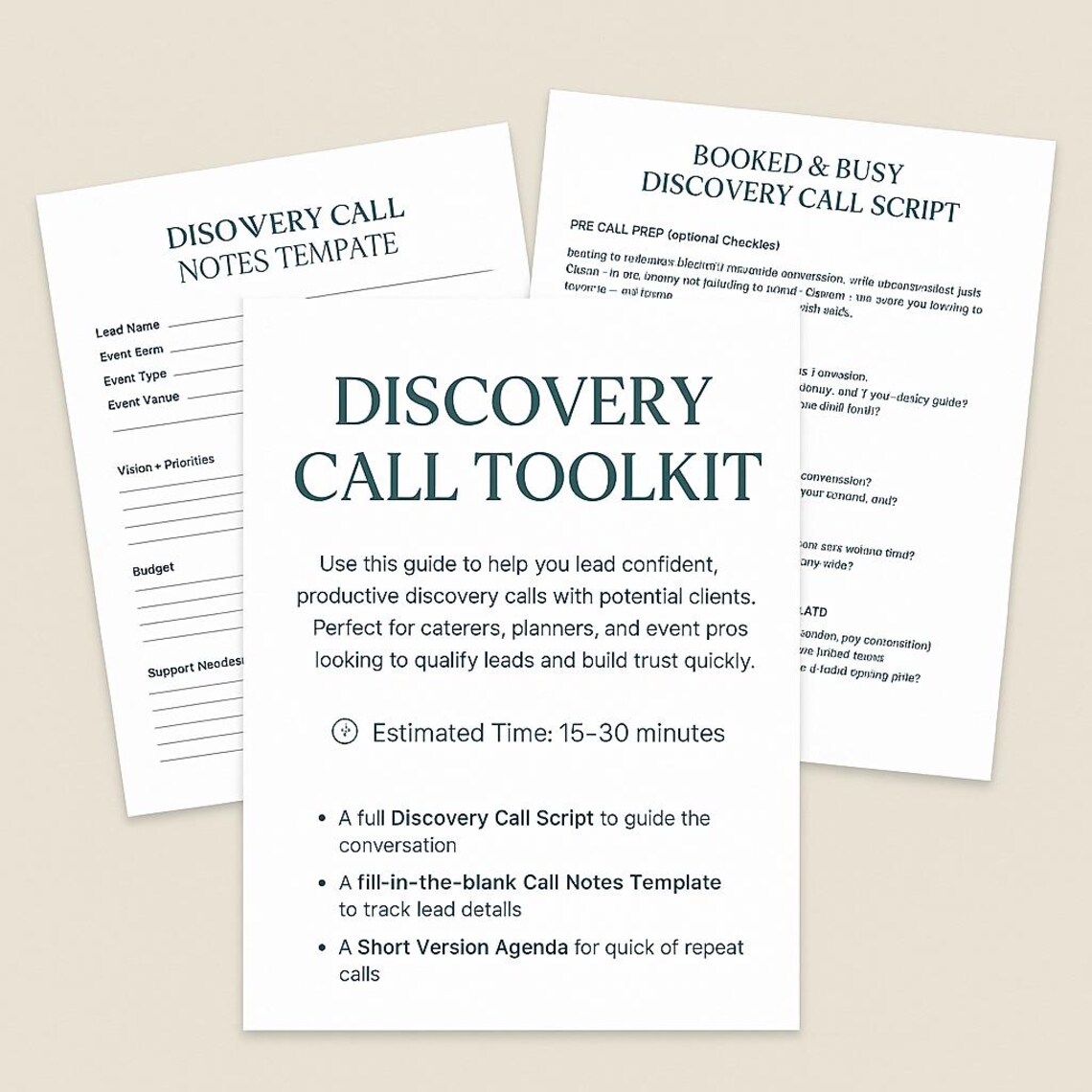 Discovery Call Script for Event Pros Notes Template + Agenda
