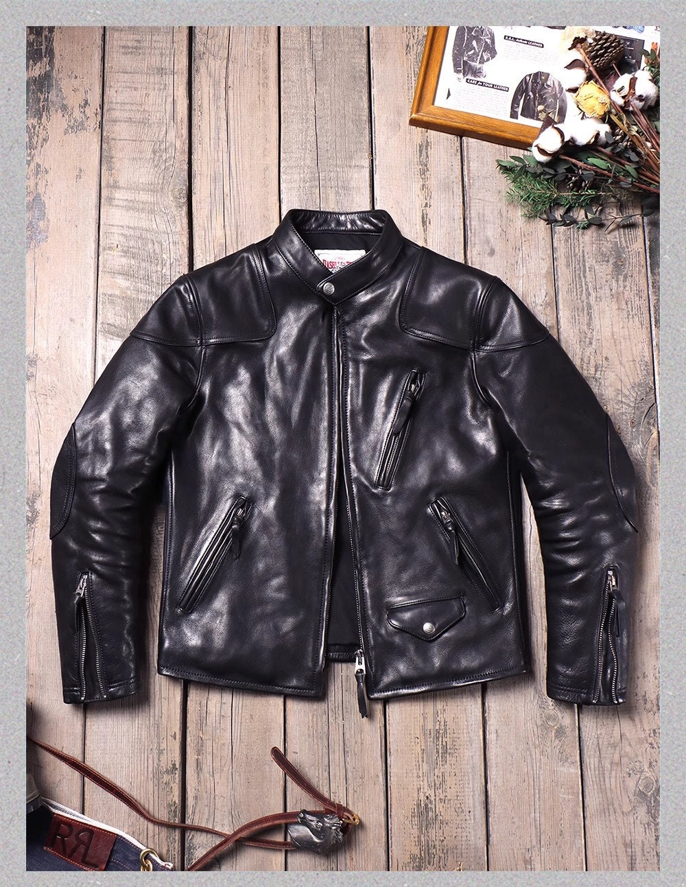 Slink jeans leather hot sale moto jacket