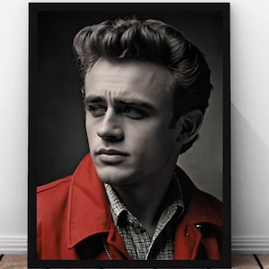 James Dean Portrait: Vintage Hollywood Black and White Photography (Digital Download)