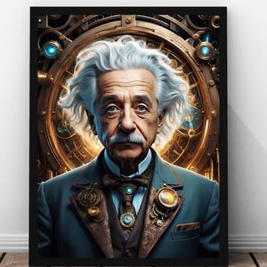 Albert Einstein Portrait Print: Science Physics Wall Art (Digital Download)