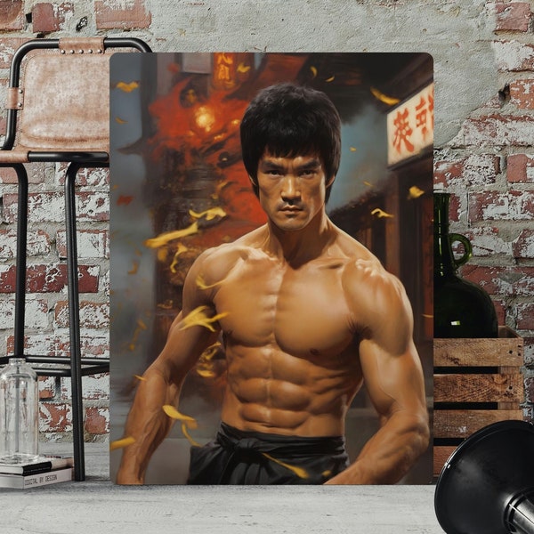 Retro Bruce Lee Art Print, Kung Fu Master Poster, Pop Culture Icon, Martial Arts Artwork, Jeet June Do, INSTANT DIGITAL DOWNLOAD