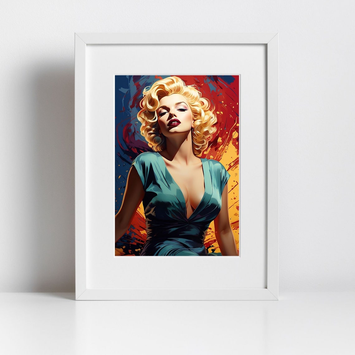 Marilyn Monroe Sultry Wall Art, Stunning Abstract Expressionist Pop Art ...