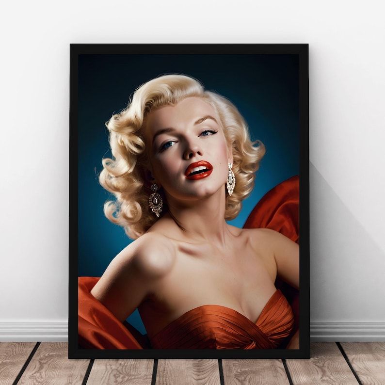 Marilyn Monroe Poster, Vintage Hollywood Portrait, Iconic 1950s Retro ...