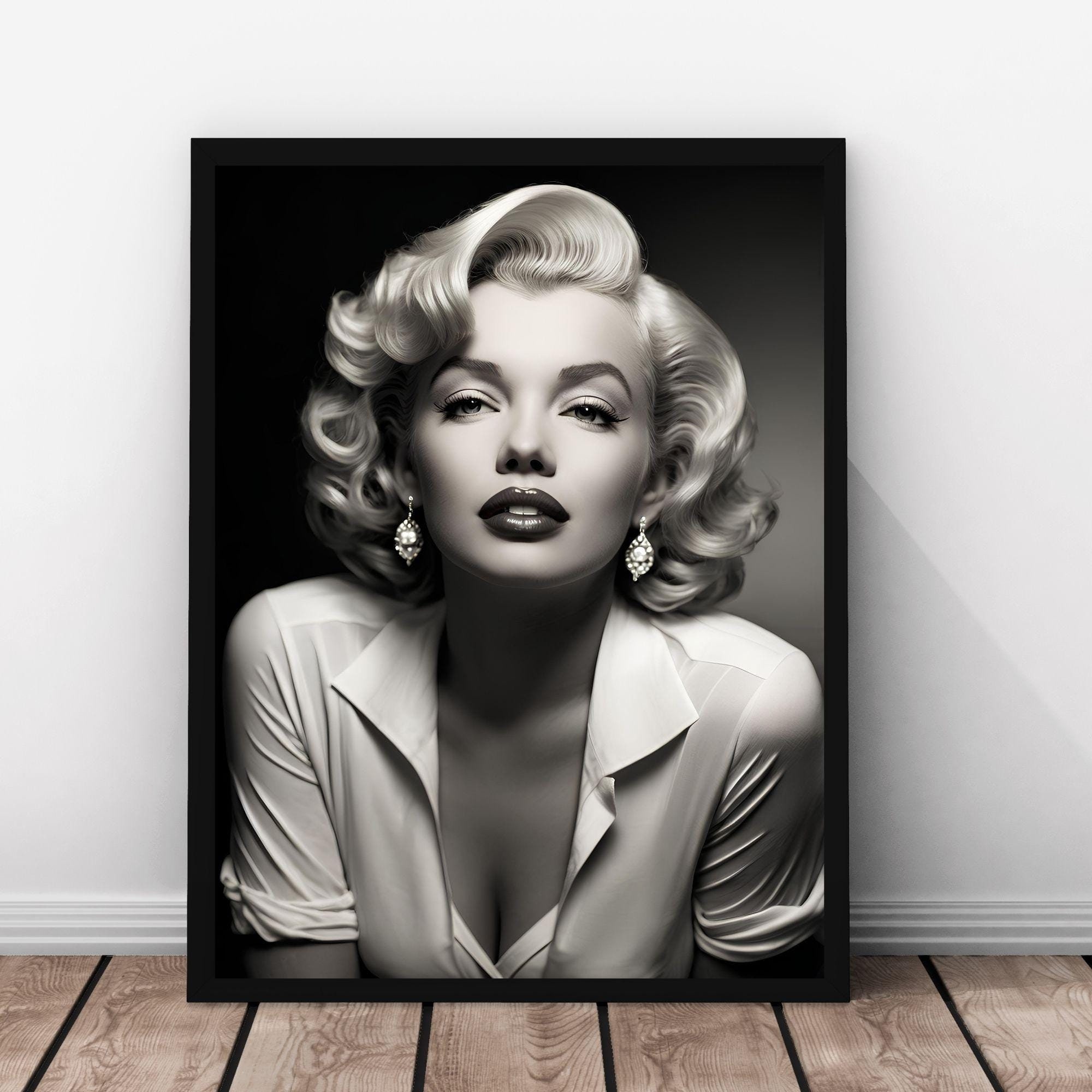 Marilyn Monroe Poster, Vintage Hollywood Portrait, Iconic 1950s Retro Movie Star Wall Art, Digital Download