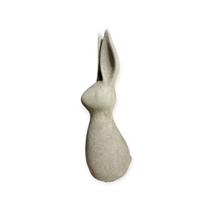 Small modern rabbit made of solid cast stone, stone figure for home and garden, frost-proof Dimensions H/W/D: 41 cm/12 cm/15 cm approx. 4.4kg image 2