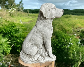 Großer Labrador Charly: Massiver Steinguss, 23+kg, 49x33x19cm - Frostsicher & Witterungsbeständig