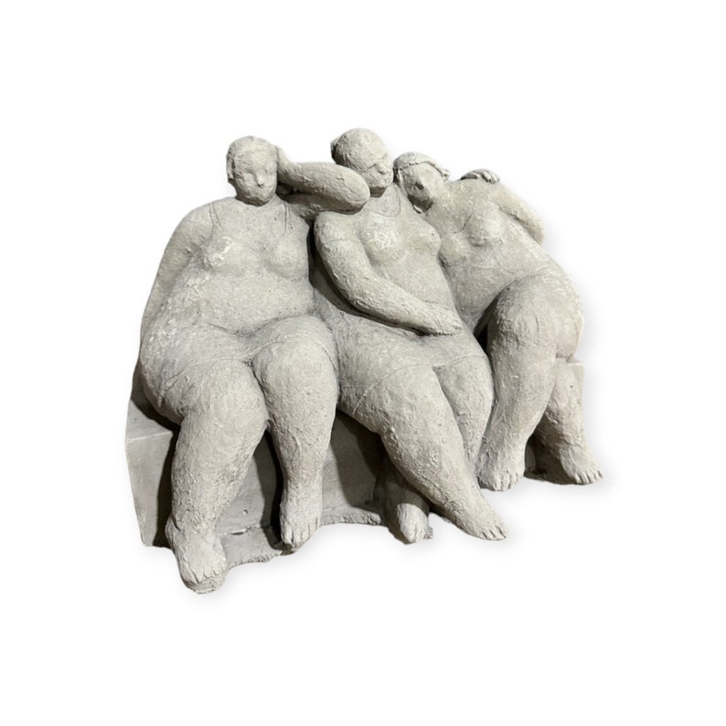 Drei Damen auf einem Sockel Frostsichere Steinfigur aus Beton Maße Höhe/Breite/Tiefe: 21/28/13 cm Gewicht ca. 9 kg Bild 9