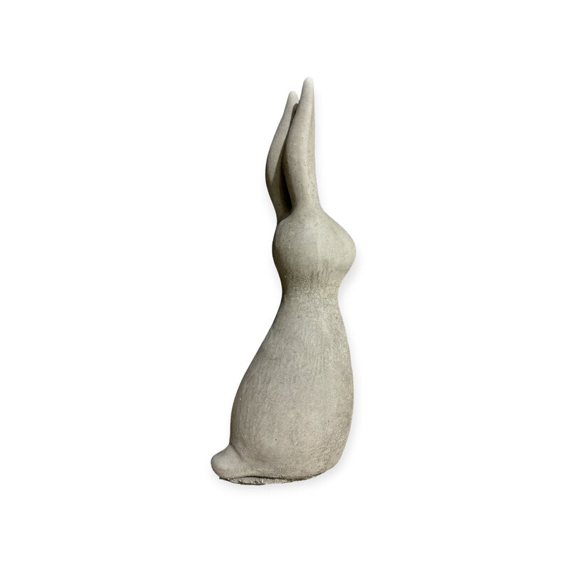 Small modern rabbit made of solid cast stone, stone figure for home and garden, frost-proof Dimensions H/W/D: 41 cm/12 cm/15 cm approx. 4.4kg image 4