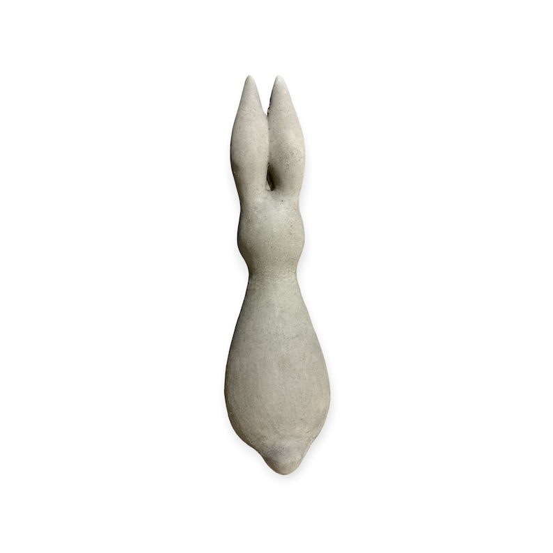 Small modern rabbit made of solid cast stone, stone figure for home and garden, frost-proof Dimensions H/W/D: 41 cm/12 cm/15 cm approx. 4.4kg image 7