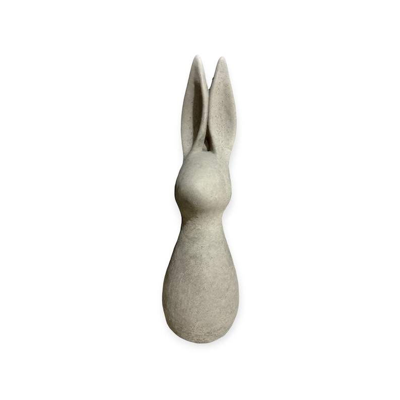 Small modern rabbit made of solid cast stone, stone figure for home and garden, frost-proof Dimensions H/W/D: 41 cm/12 cm/15 cm approx. 4.4kg image 3