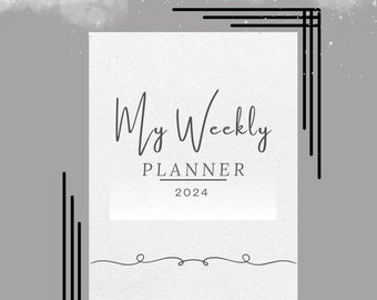 Minimalist  Digital Planner, 2024 Digital planner, Ipad planner,Downloadable planner.