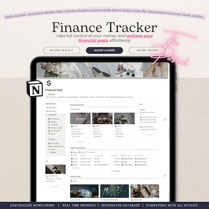 Planer Notion Template | Monatliche Budget & Ausgaben Tracker + Einkommensziele (Digitaler Download)