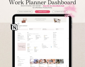 Work Planner Notion Template: Project Management Dashboard, Business Task Tracker (Digital Planner)