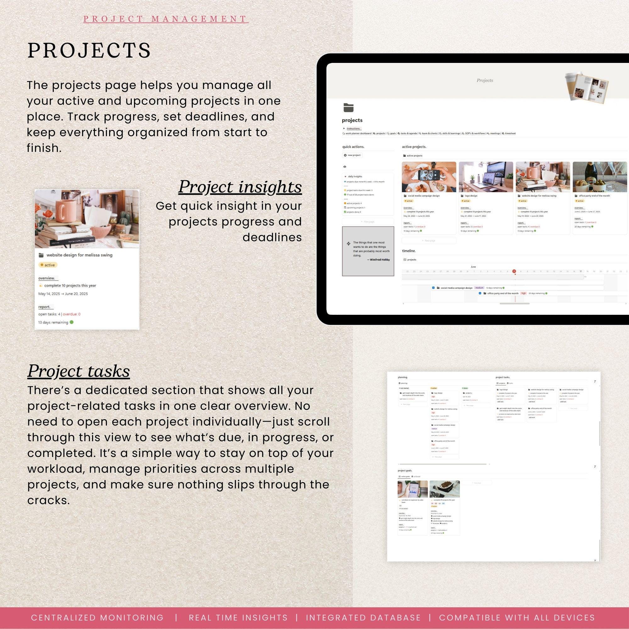 Work Planner Notion Template: Project Management Dashboard, Business ...