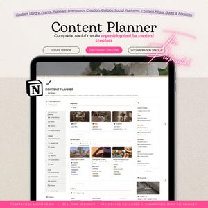 Social Media Planner Notion Template, Ultimate Content Calendar, Digital Content Creator Planner, Track Collaborations, Performance & Ads
