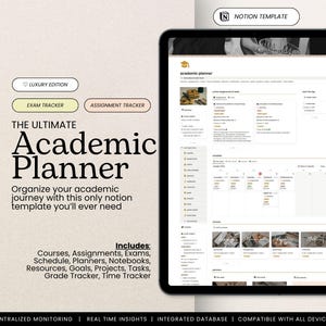 Planner accademico 2024-2025 Notion Template, Planner per studenti, Planner universitario, Tracker per compiti ed esami, Quaderno digitale, Corsi, Lezioni