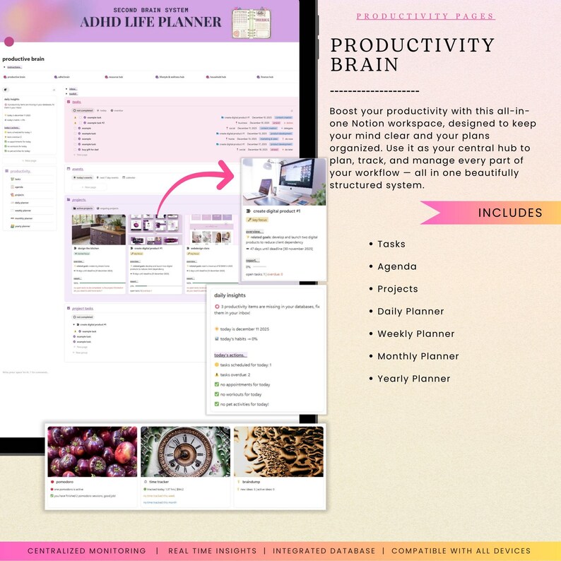 ADHD Notion Life Planner | Personal All-in-one Second Brain Template ...