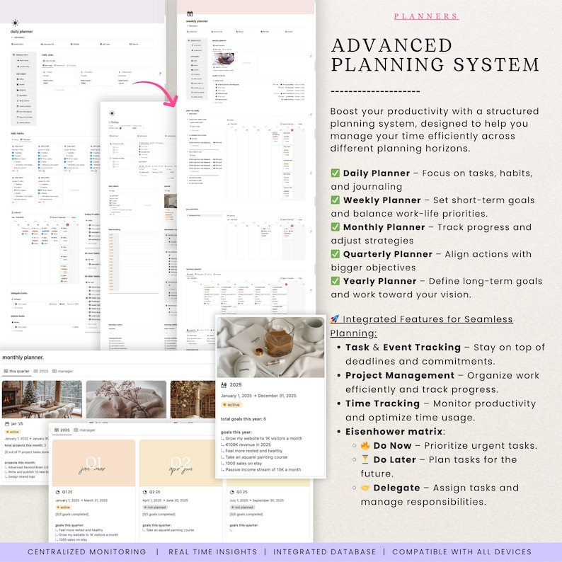 Notion Advanced Second Brain 2.0 All in One Life Planner Notion Template ADHD Digital Planner 2025 Aesthetic Notion That Girl Adult Planner