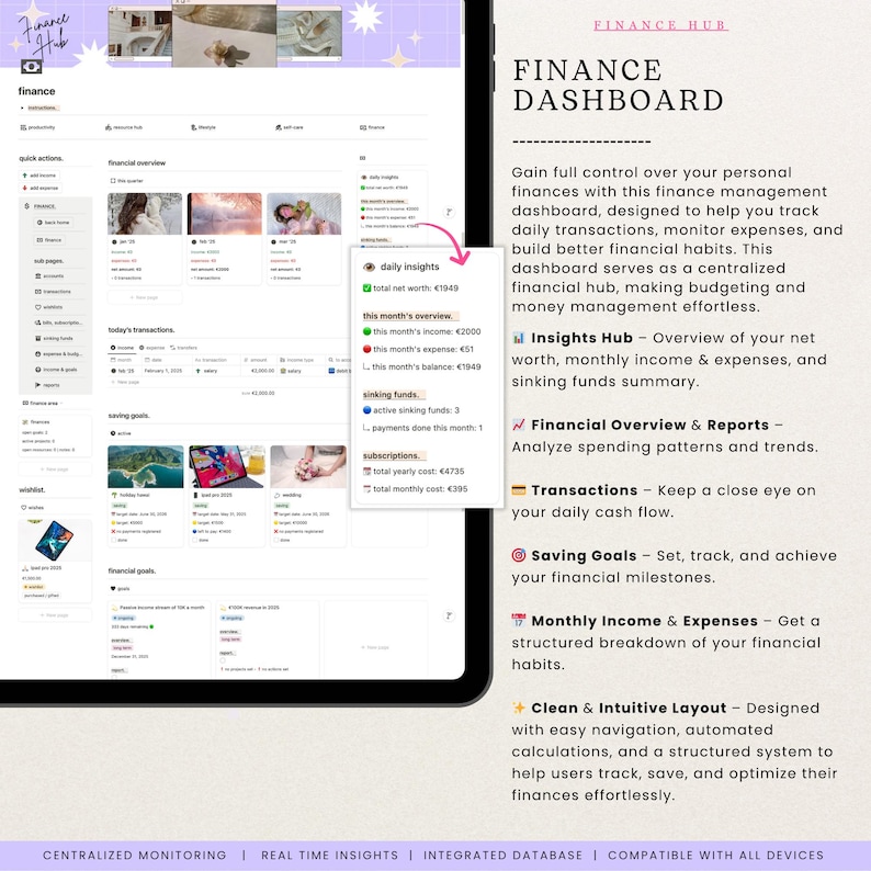 Notion Advanced Second Brain 2.0 All in One Life Planner Notion Template ADHD Digital Planner 2025 Aesthetic Notion That Girl Adult Planner