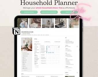 Cleaning Schedule Notion Template, Chore Chart Cleaning Checklist Notion Household Planner, Declutter Organized Home Management Projects