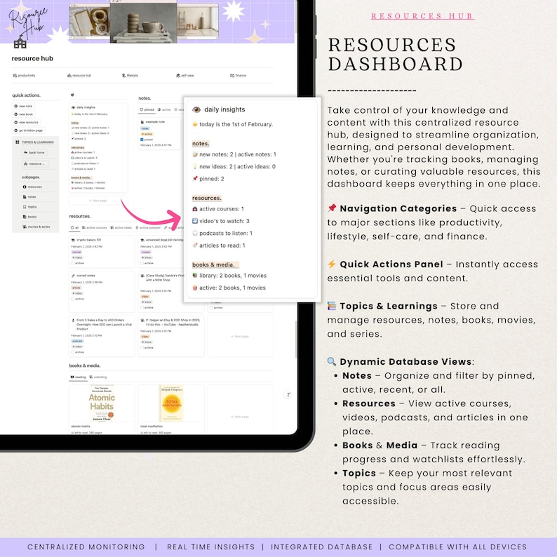 Notion Advanced Second Brain 2.0 All in One Life Planner Notion Template ADHD Digital Planner 2025 Aesthetic Notion That Girl Adult Planner