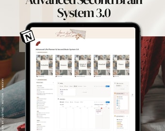 Modèle de planificateur de vie Notion, deuxième système cérébral, objectifs, habitudes, suivi financier, tableau de bord tout-en-un 2026