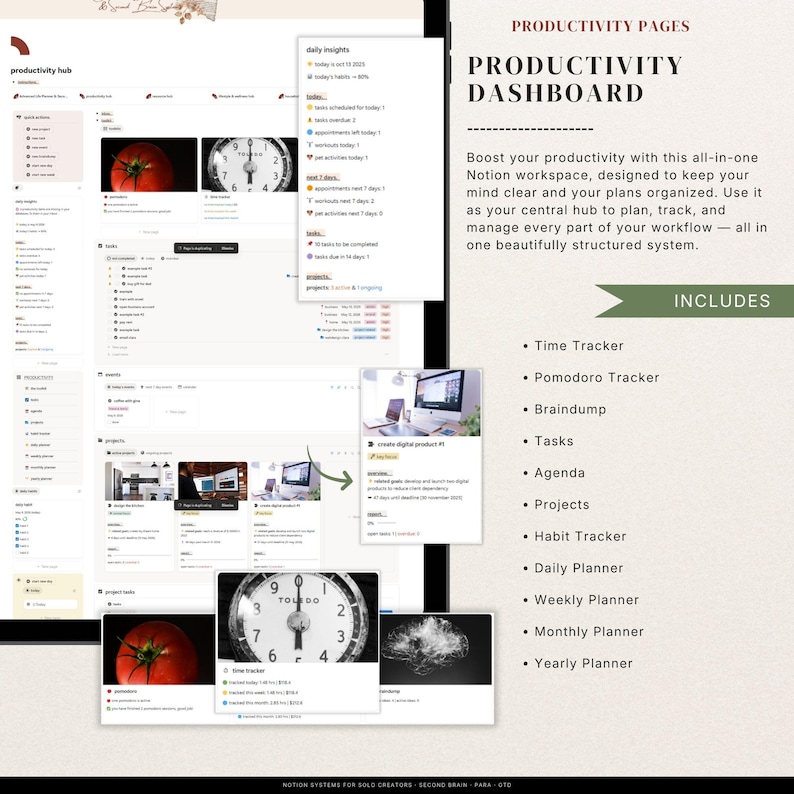 Notion Life Planner Template, Second Brain System, Goals, Habits, Finance Tracker, All in One Dashboard 2026