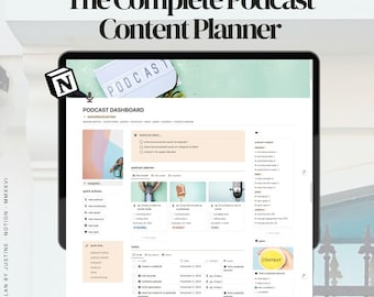Podcast Planner Notion Template, Content Planner, Episode Tracker, Social Media Calendar & Guest Manager for Podcasters