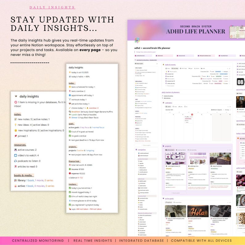 ADHD Notion Life Planner | Personal All-in-one Second Brain Template ...