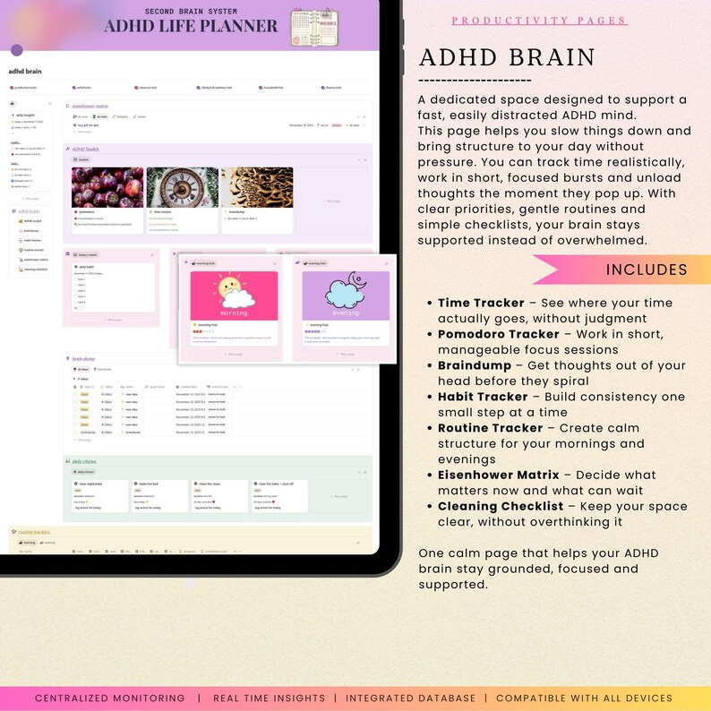 ADHD Notion Life Planner | Personal All-in-one Second Brain Template ...